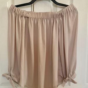 Off the Shoulders Tan Blouse